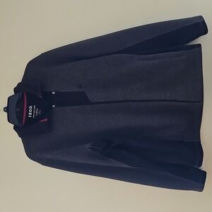 IZOD Men's Advantage Performance Full Zip Stretch Gray Black Sweater Jacket Sz L